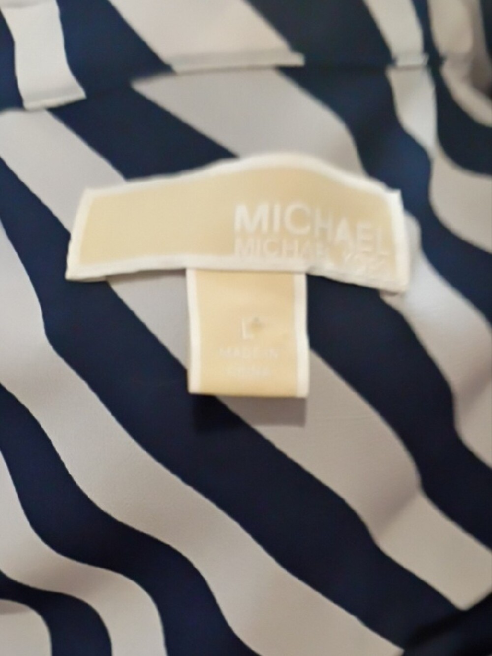 MICHAEL Michael Kors Navy and White Striped Long Sleeve Shirt Dress - Picture 12 of 13